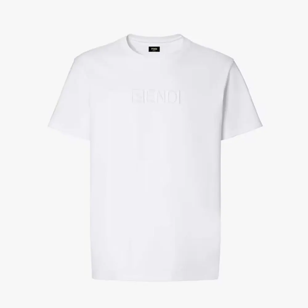 Fendi Men White Cotton T-shirt FY1319AY0GF0QA0