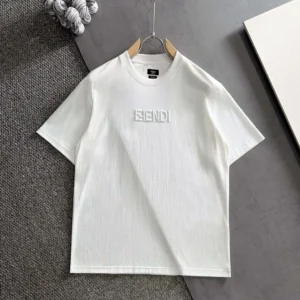 Fendi Men White Cotton T-shirt FY1319AY0GF0QA0