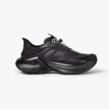 Fendi Unisex F-Light Sneakers Black Leather and Mesh Running Shoes