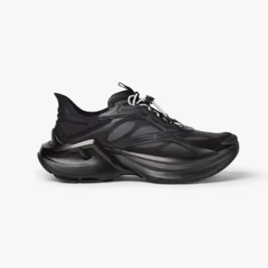Fendi Unisex F-Light Sneakers Black Leather and Mesh Running Shoes