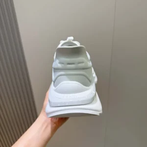 Fendi Unisex F-Light Sneakers White Leather and Mesh Running Shoes
