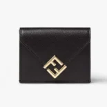 Fendi Unisex FF Diamonds Wallet Black Leather Wallet 8M0480ALV4F0KUR