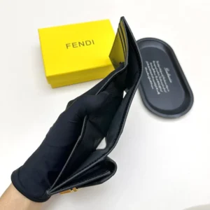 Fendi Unisex FF Diamonds Wallet Black Leather Wallet 8M0480ALV4F0KUR