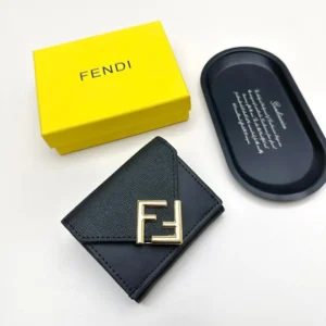 Fendi Unisex FF Diamonds Wallet Black Leather Wallet 8M0480ALV4F0KUR