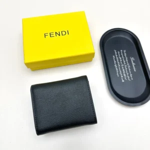 Fendi Unisex FF Diamonds Wallet Black Leather Wallet 8M0480ALV4F0KUR