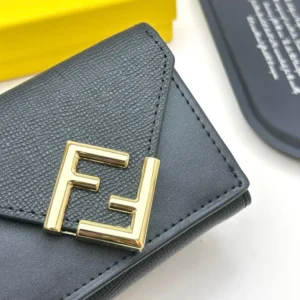 Fendi Unisex FF Diamonds Wallet Black Leather Wallet 8M0480ALV4F0KUR