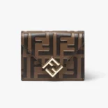 Fendi Unisex FF Diamonds Wallet Brown and Black FF Leather Wallet 8M0480AD