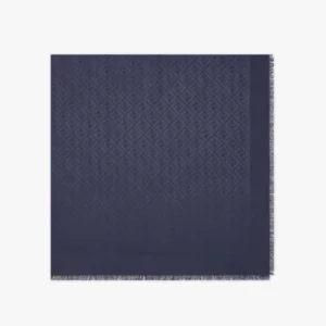 Fendi Unisex FF Navy Blue Silk and Wool Shawl FXT069AJW7F1D8E