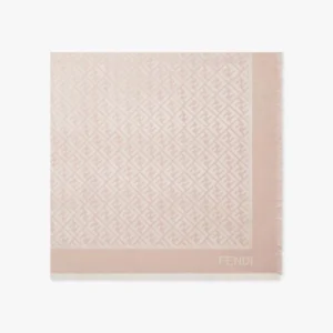 Home 50 Fendi Unisex FF Pink Organic Silk Shawl FXT069AJW7F0QD1