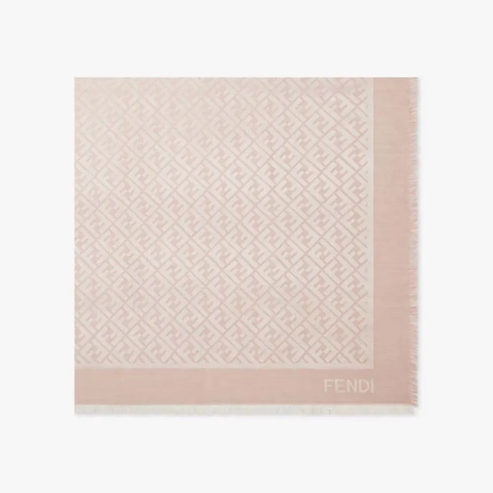 Fendi Unisex FF Pink Organic Silk Shawl FXT069AJW7F0QD1