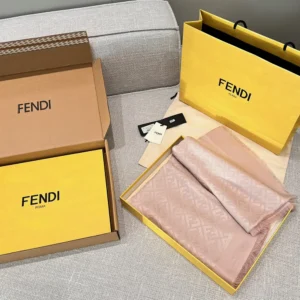 Fendi Unisex FF Pink Organic Silk Shawl FXT069AJW7F0QD1
