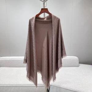 Fendi Unisex FF Shawl Dove Gray Silk and Wool Shawl FXT069AJW7F1N3T