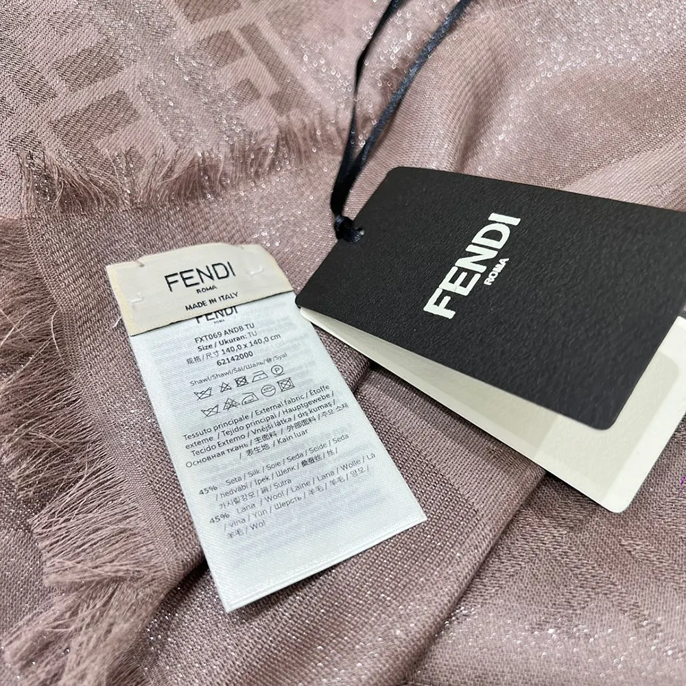 Fendi Unisex FF Shawl Dove Gray Silk and Wool Shawl FXT069AJW7F1N3T 8 Fendi Unisex FF Shawl Dove Gray Silk and Wool Shawl FXT069AJW7F1N3T