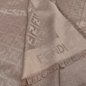 Fendi Unisex FF Shawl Dove Gray Silk and Wool Shawl FXT069AJW7F1N3T