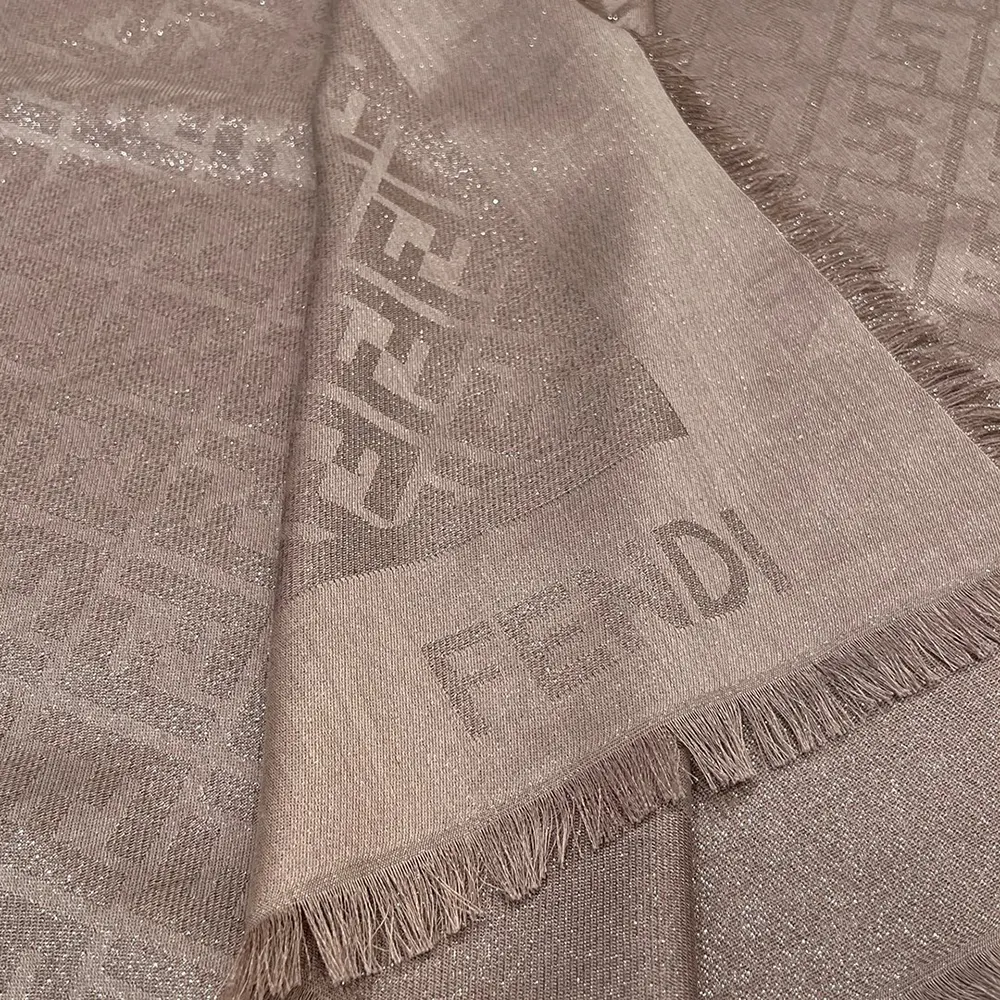 Fendi Unisex FF Shawl Dove Gray Silk and Wool Shawl FXT069AJW7F1N3T 6 Fendi Unisex FF Shawl Dove Gray Silk and Wool Shawl FXT069AJW7F1N3T