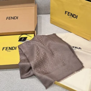 Fendi Unisex FF Shawl Dove Gray Silk and Wool Shawl FXT069AJW7F1N3T