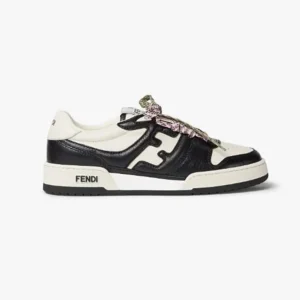 Fendi Unisex Match Black and White Leather Low-tops 8E8943AY