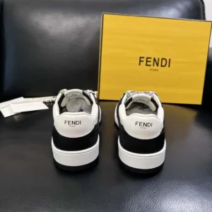 Fendi Unisex Match Black and White Leather Low-tops 8E8943AY