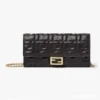 Fendi Women Baguette Continental Wallet With Chain Black Nappa Leather Wallet