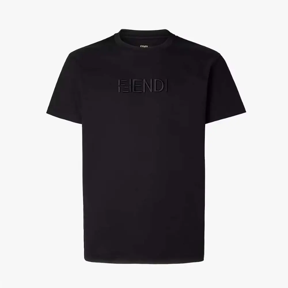 Fendi Women Black Cotton T-shirt FY1319AY0GF0QA1