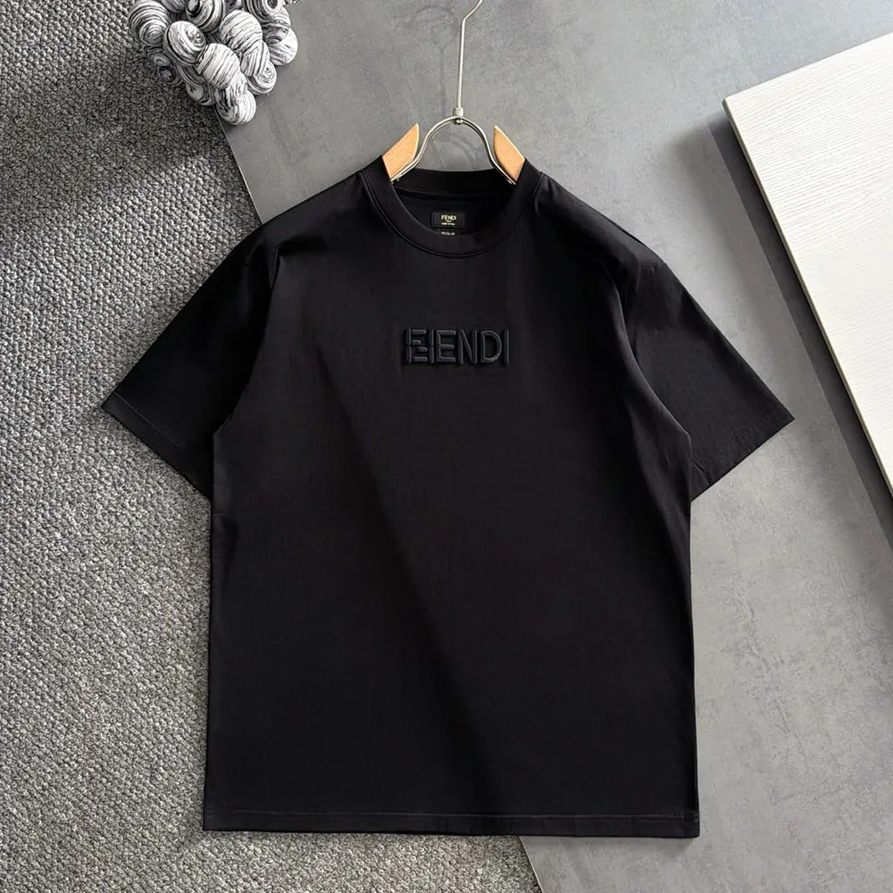 Fendi Women Black Cotton T-shirt FY1319AY0GF0QA1