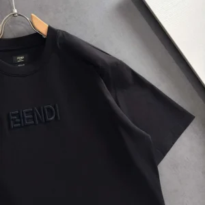 Fendi Women Black Cotton T-shirt FY1319AY0GF0QA1