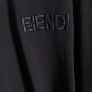 Fendi Women Black Cotton T-shirt FY1319AY0GF0QA1
