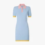 Fendi Women Blue FF Cotton and Silk Dress FZDE35AW