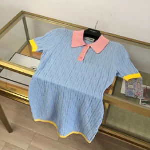 Fendi Women Blue FF Cotton and Silk Dress FZDE35AW