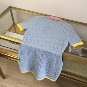 Fendi Women Blue FF Cotton and Silk Dress FZDE35AW