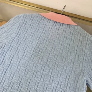 Fendi Women Blue FF Cotton and Silk Dress FZDE35AW