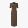 Fendi Women Brown FF Cotton Dress FZDD54ASJTF0GGE