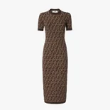 Fendi Women Brown FF Cotton Dress FZDD54ASJTF0GGE