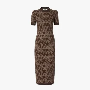Fendi Women Brown FF Cotton Dress FZDD54ASJTF0GGE