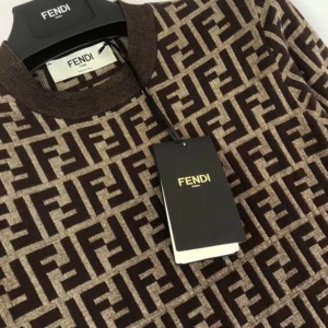 Fendi Women Brown FF Cotton Dress FZDD54ASJTF0GGE