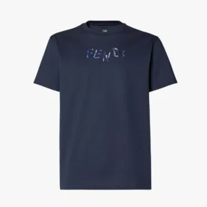 Fendi Women Dark Blue Cotton T-shirt FY1319AUOBF0PTH