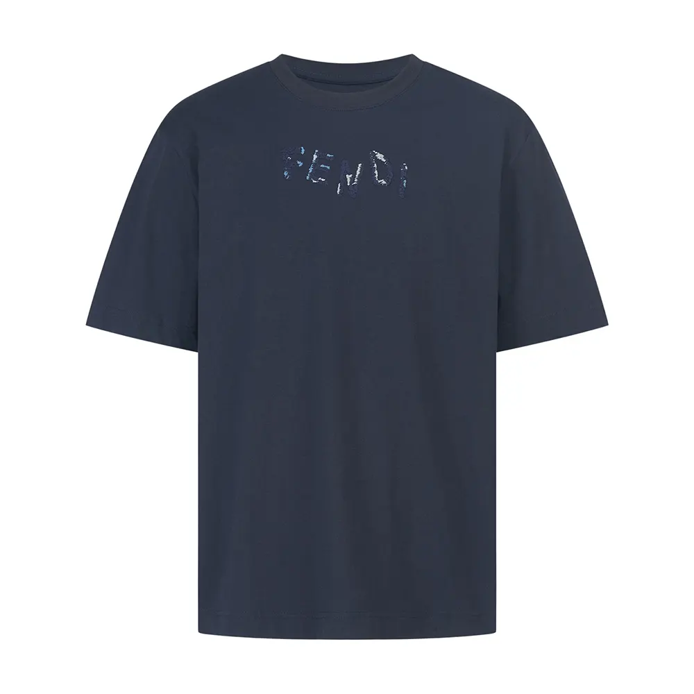 Fendi Women Dark Blue Cotton T-shirt FY1319AUOBF0PTH