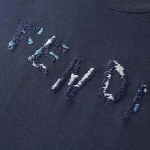 Fendi Women Dark Blue Cotton T-shirt FY1319AUOBF0PTH