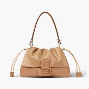 Fendi Women Mamma Baguette Large Cappuccino Nappa Leather Bag 8BR834AQ