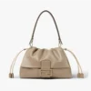 Fendi Women Mamma Baguette Large Dove Gray Nappa Leather Bag 8BR834AQ