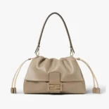 Fendi Women Mamma Baguette Large Dove Gray Nappa Leather Bag 8BR834AQ