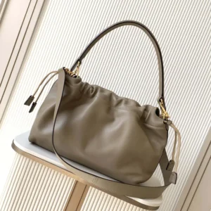 Fendi Women Mamma Baguette Large Dove Gray Nappa Leather Bag 8BR834AQ