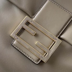 Fendi Women Mamma Baguette Large Dove Gray Nappa Leather Bag 8BR834AQ