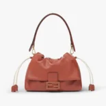 Fendi Women Mamma Baguette Medium Sienna Brown Nappa Leather Bag 8BR833AQ