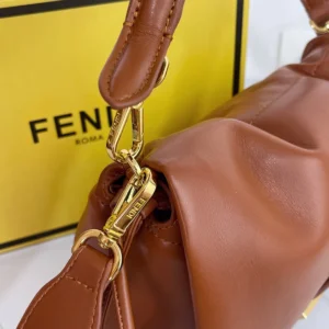 Fendi Women Mamma Baguette Medium Sienna Brown Nappa Leather Bag 8BR833AQ