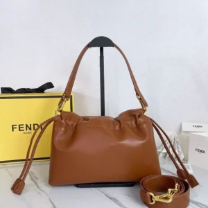 Fendi Women Mamma Baguette Medium Sienna Brown Nappa Leather Bag 8BR833AQ