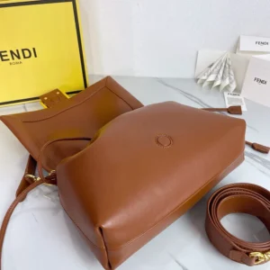 Fendi Women Mamma Baguette Medium Sienna Brown Nappa Leather Bag 8BR833AQ