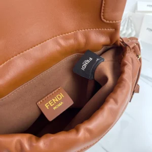 Fendi Women Mamma Baguette Medium Sienna Brown Nappa Leather Bag 8BR833AQ
