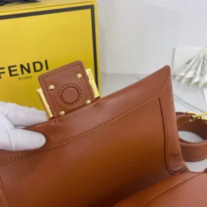 Fendi Women Mamma Baguette Medium Sienna Brown Nappa Leather Bag 8BR833AQ
