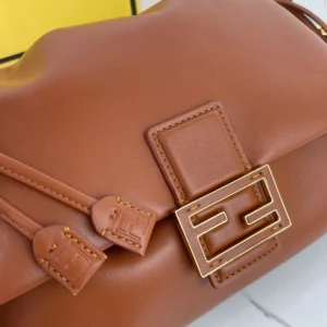 Fendi Women Mamma Baguette Medium Sienna Brown Nappa Leather Bag 8BR833AQ